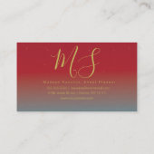 Minimalistisch Lijst met dubbele riem met goudolie Visitekaartje (Achterkant)