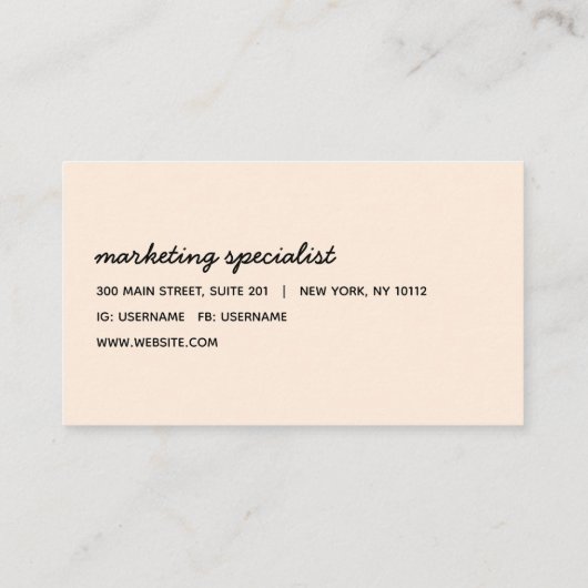 Minimalistisch Lijst met moderne box-bruin Visitekaartje (Achterkant)