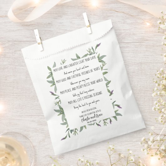 Minimalistisch Lijst uit Griekenland - Ierse zegen Bedankzakje (Geknipt)