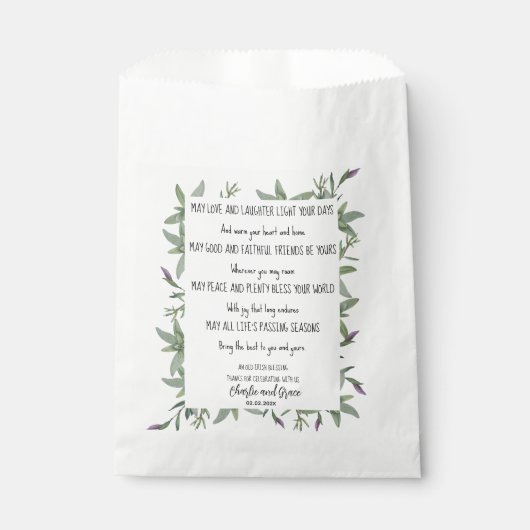 Minimalistisch Lijst uit Griekenland - Ierse zegen Bedankzakje (Voorkant)