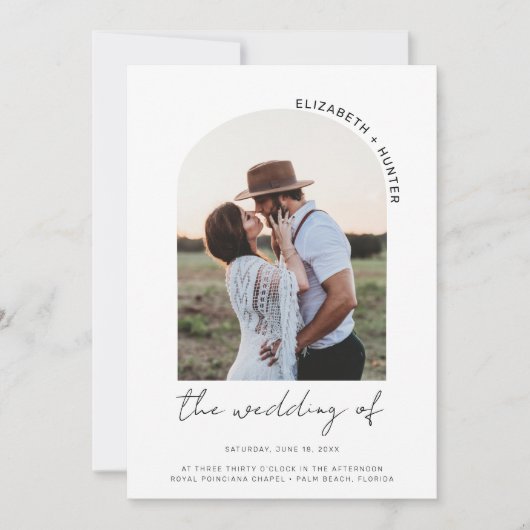 Minimalistisch Lijst van de Arch Foto Weddenschap Kaart (Voorkant)