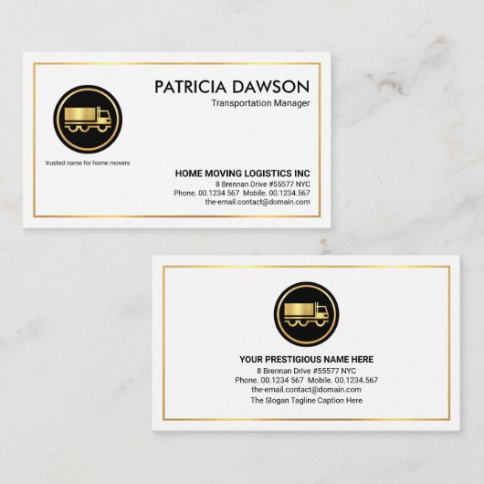 Minimalistisch Lijst van goudgrensgoederen Visitekaartje (Voorkant / Achterkant)