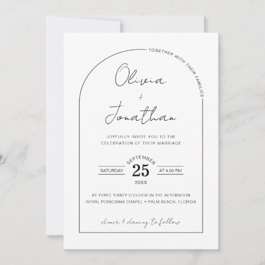 Minimalistisch Lijst van QR-codeboog voor script Kaart (Voorkant)