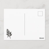 Minimalistisch Lila – Ink Bloom Botanisch Ontwerp Briefkaart (Achterkant)