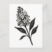Minimalistisch Lila – Ink Bloom Botanisch Ontwerp Briefkaart (Voorkant)