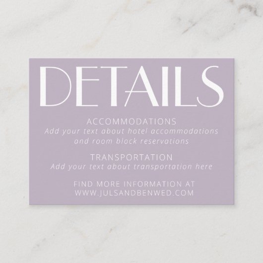 Minimalistisch Lila kunstschildpad met legant puis Informatiekaartje (Voorkant)