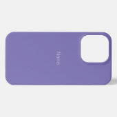 Minimalistisch lila monogram voor periwinkle iPhone hoesje (Achterkant horizontaal)