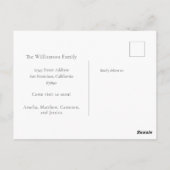 Minimalistisch Lila script We hebben New Home Movi Briefkaart (Achterkant)