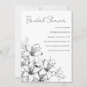 Minimalistisch Lilies Vrijgezellenfeest Kaart (Voorkant)