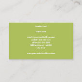 Minimalistisch limoen en wit visitekaartje (Achterkant)
