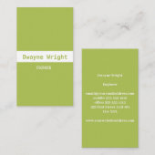 Minimalistisch limoen en wit visitekaartje (Voorkant / Achterkant)