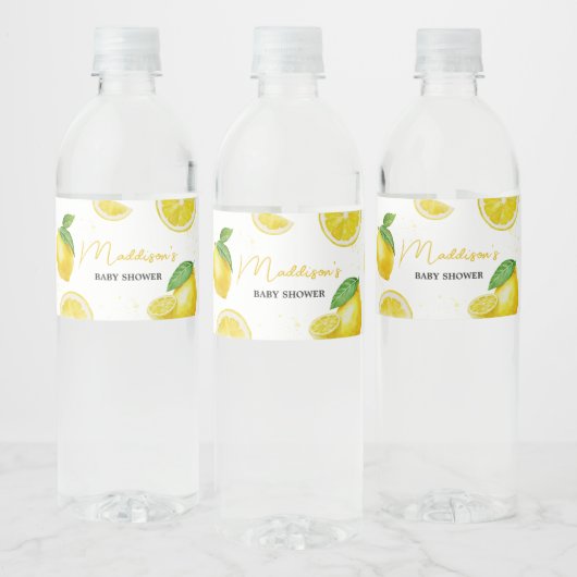 Minimalistisch limonade Baby shower Waterfles Etiket (Flessen)