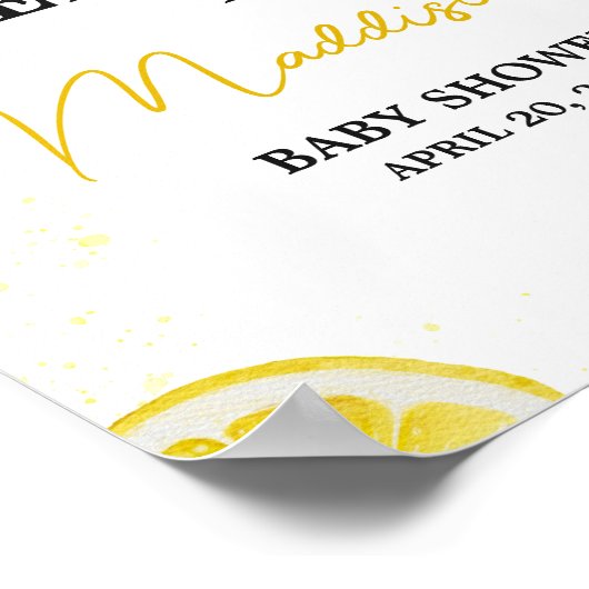 Minimalistisch limonade Baby shower welkom Poster (Hoek)