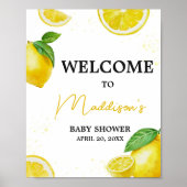 Minimalistisch limonade Baby shower welkom Poster (Voorkant)