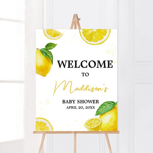 Minimalistisch limonade Baby shower welkom Poster