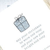 Minimalistisch Line Art Gift Warm Gezellig Kerstbl Feestdagenkaart