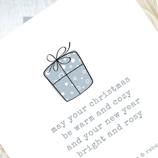 Minimalistisch Line Art Gift Warm Gezellig Kerstbl Feestdagenkaart