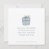 Minimalistisch Line Art Gift Warm Gezellig Kerstbl Feestdagenkaart (Voorkant)