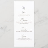 Minimalistisch Line Art-paar met handbloemen Menu (Achterkant)