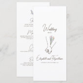 Minimalistisch Line Art-paar met handbloemen Menu (Voorkant / Achterkant)