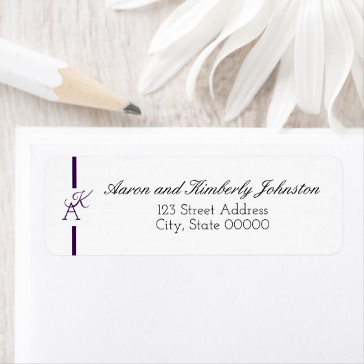 Minimalistisch Line Initiaal Retour-adreslabel Etiket (Insitu)