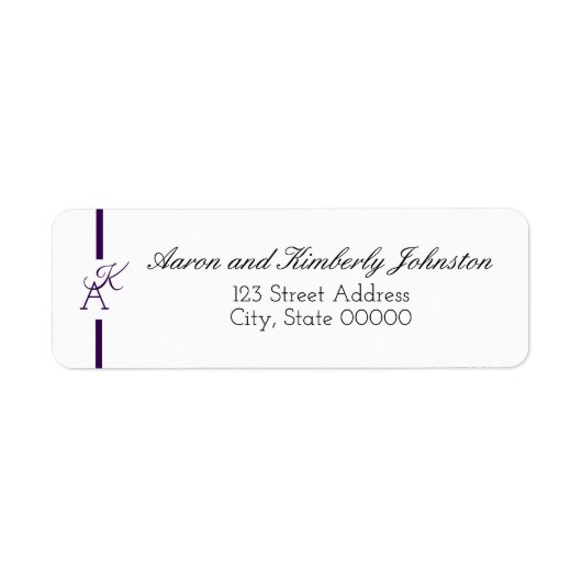 Minimalistisch Line Initiaal Retour-adreslabel Etiket (Voorkant)