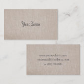 Minimalistisch Linen-Visitekaartje Visitekaartje (Voorkant / Achterkant)