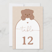 Minimalistisch Little Teddy Bear tafelnummer (Voorkant)