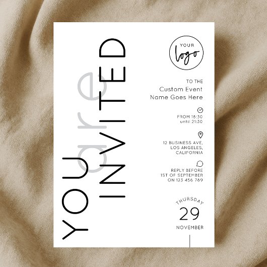 Minimalistisch logo eenvoudig galadiner zakelijke kaart
