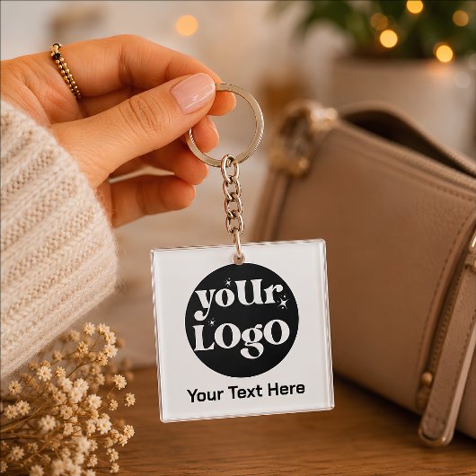 Minimalistisch Logo en Tekst Zakelijk Sleutelhanger