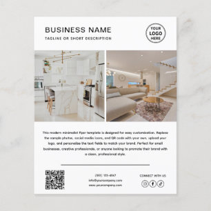 Minimalistisch Logo Foto Wit Zakelijke Promotie Flyer