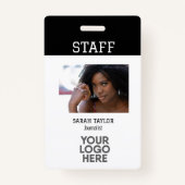 Minimalistisch Logo-ID Kaart bedrijf werknemer Badge (Voorkant)