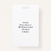 Minimalistisch Logo-ID Kaart bedrijf werknemer Badge (Achterkant)