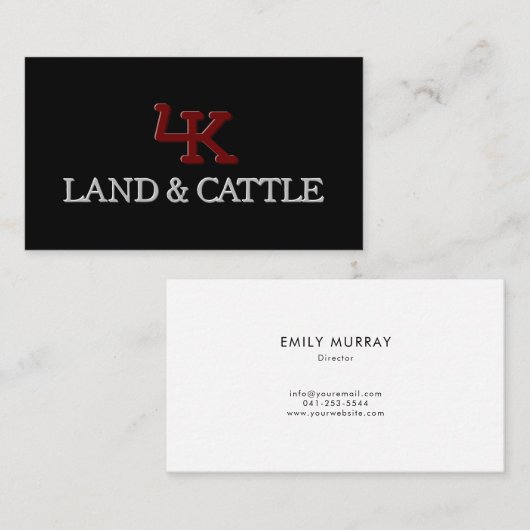 Minimalistisch Logo Ingegraveerd Visitekaartje (Voorkant / Achterkant)