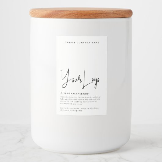 Minimalistisch Logo kaartenlabel Voedselcontainer Etiket (Voorkant)