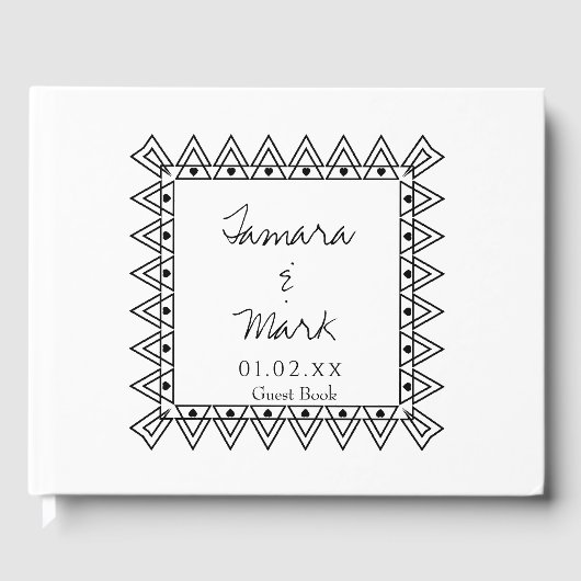 Minimalistisch Logo Lijst-weduwschap-grens Gastenboek (Voorkant)