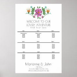 Minimalistisch Logo met een Floral Pink Wedding Se Poster