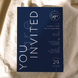 Minimalistisch Logo Navy Galadiner Zakelijke Evene Kaart