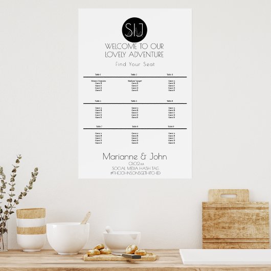 Minimalistisch Logo op de top van de bergen Poster (Keuken)