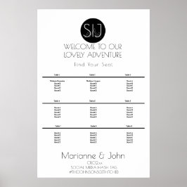 Minimalistisch Logo op de top van de bergen Poster