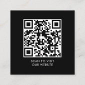 Minimalistisch Logo Professioneel Zwart QR-code Vierkante Visitekaartje (Achterkant)