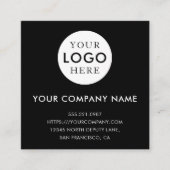 Minimalistisch Logo Professioneel Zwart QR-code Vierkante Visitekaartje (Voorkant)