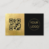 Minimalistisch Logo QR code gouden folie Visitekaa Visitekaartje (Voorkant)