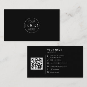 Minimalistisch Logo QR Code Sociale Media Iconen C Visitekaartje