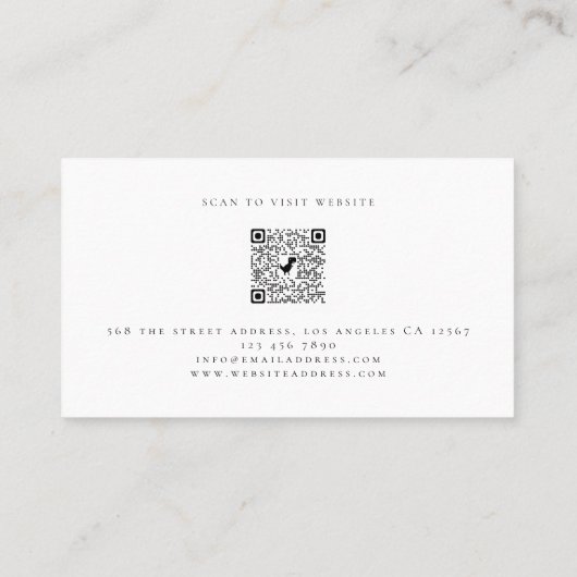 Minimalistisch Logo QR Code Yoga Visitekaartje (Achterkant)