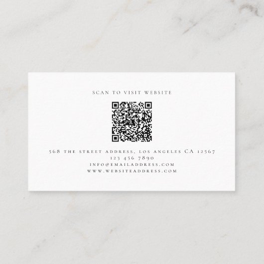 Minimalistisch Logo QR-Visitekaartje voor bakkerij Visitekaartje (Achterkant)