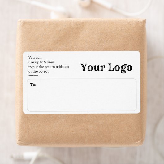 Minimalistisch Logo Retouradreslabel Etiket (Insitu)