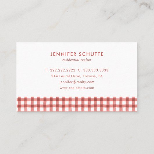 Minimalistisch Logo Rood- en wittekoolreflector Visitekaartje (Achterkant)