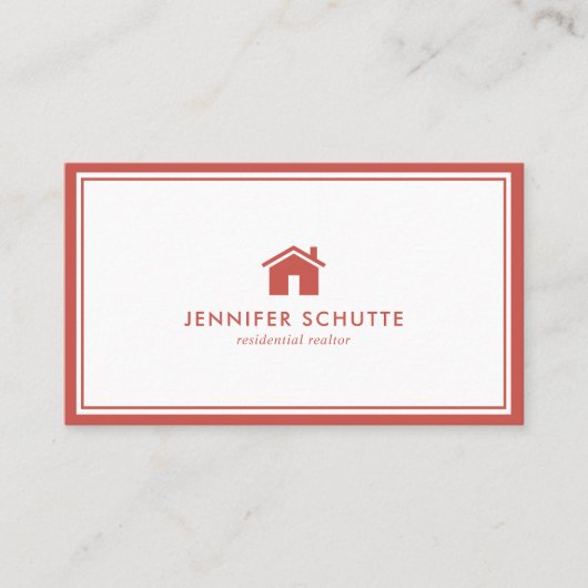 Minimalistisch Logo Rood- en wittekoolreflector Visitekaartje (Voorkant)