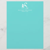 Minimalistisch Logo Swan op Robin Egg Blue (Voorkant)